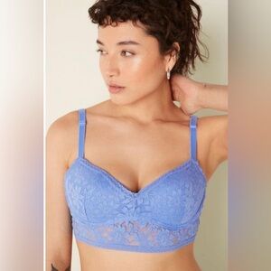 NWT Victoria Secret’s Lace wired push up Bralette size XL light blue